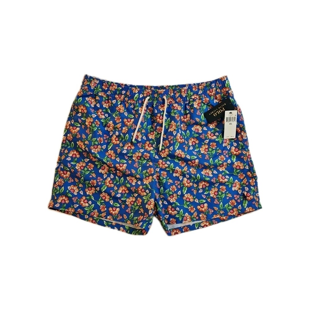 NEW Polo Ralph Lauren Traveler Classic Blue Floral Swim Trunks Size 2XL
